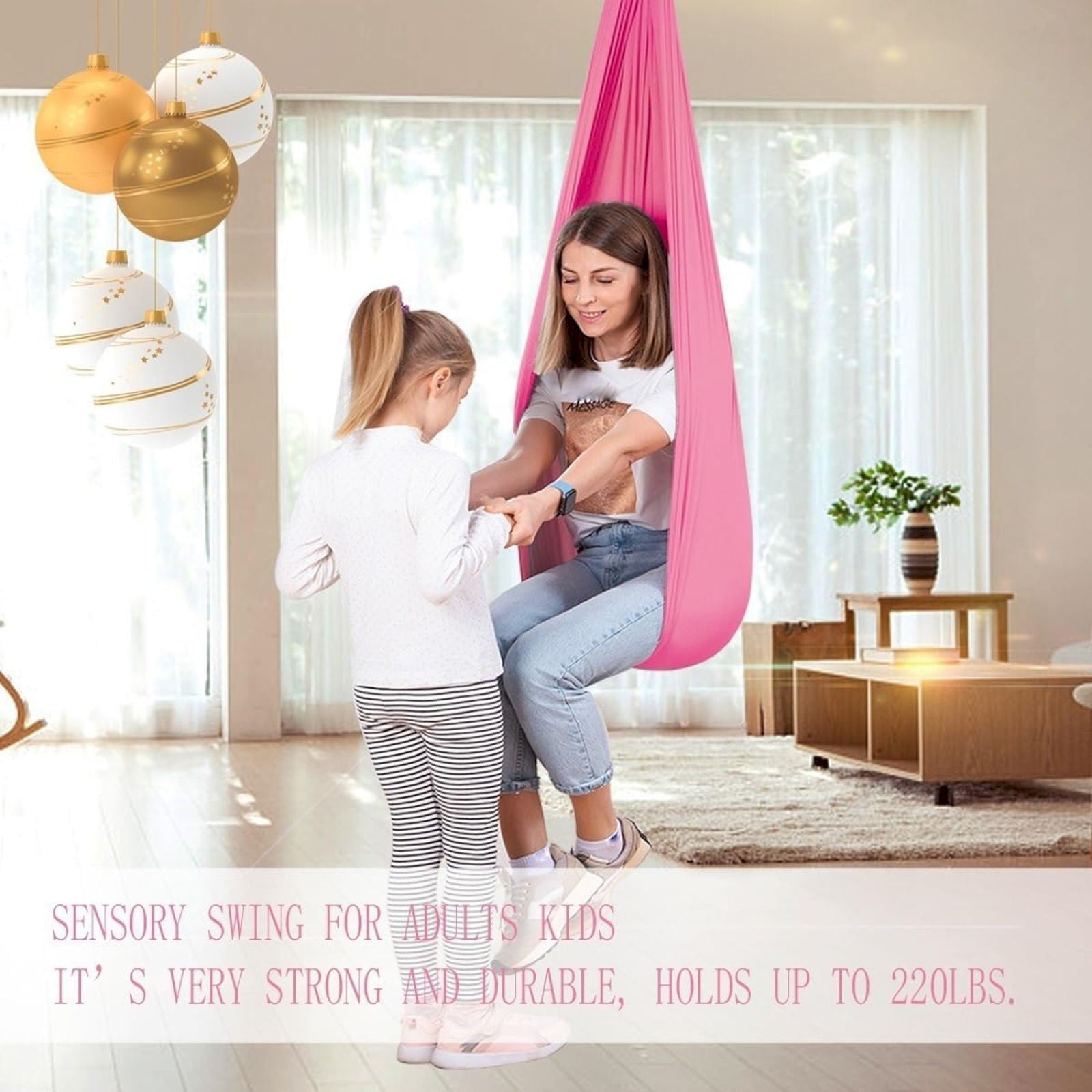 RUIG Sensory Swing Indoor Outdoor with 360° Hardware - Calming Therapy Swing for Kids & Adults - Durable, Adjustable & Easy Install,Soothing for Sensory Processing Disorder & Special Needs