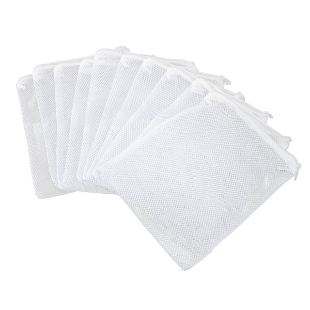 Sac Filtrant Net, Sacs Réutilisables pour Milieux Filtrants d'Aquarium 10pcs avec Fermeture Éclair pour la Fibre de Tourbe