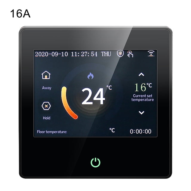 Tuya Thermostat WiFi Controlador de temperatura de calefacción inteligente Pantalla táctil LCD Termostato inalámbrico, Negro, 16A Advancent EL003053-01B