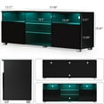 thumbnail image 3 of ChVans LED TV Stand for 65 inch TV, High Glass Modern Entertainment Center with LED Lights and Glossy Cabinets, 3 of 10