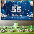 thumbnail image 7 of Blue and Silver Happy 55th Birthday Backdrop Banner with Balloon Elements Party Supplies Photography Props Birthday Decoration Photo Background Decorations, 7 of 7