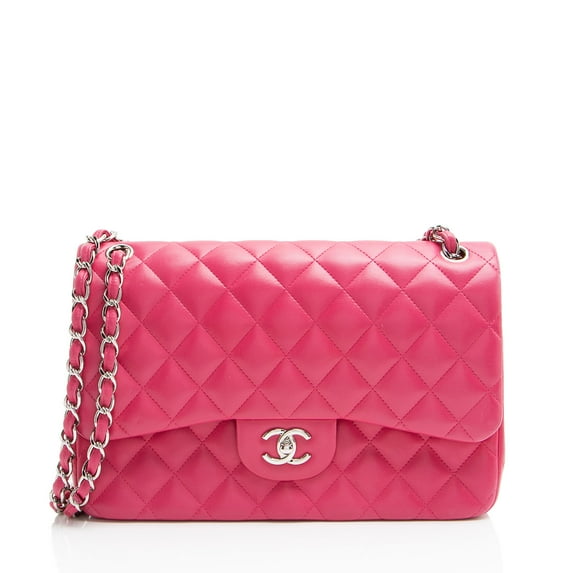 Pre-Owned Chanel Lambskin Classic Jumbo Double Flap Bag