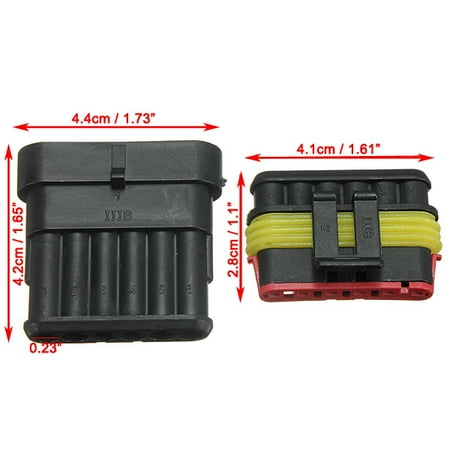 6 Way Car End - 2 Kits 6 Pins Way Car Truck Way Sealed Waterproof Electrical Wire Connector Car Electronics Plug Set