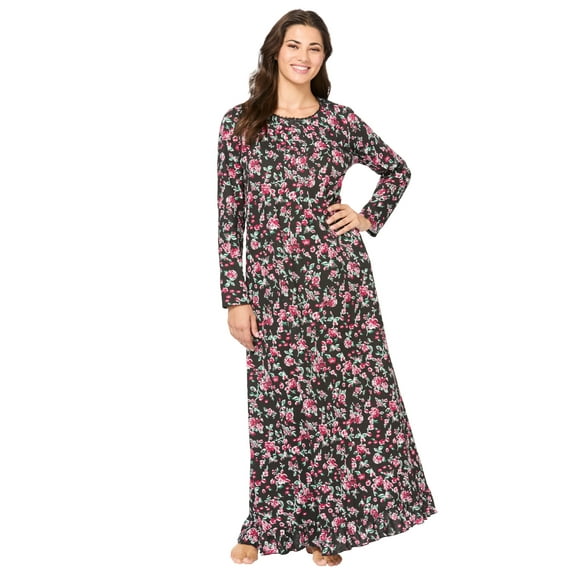 Dreams & Co. Plus Size Long-Sleeve Gown