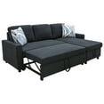 thumbnail image 3 of DEALTOPS Microfiber Sofa Bed with Storage, Black, 3 of 7