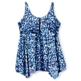 thumbnail image 4 of Swim 365 Women's Plus Size Longer-Length Handkerchief Hem Tankini Top, 4 of 6