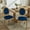 Blue, variant on Solid Wood Frame Rattan Back Chair / Stylish Dining Seating for Dining Room