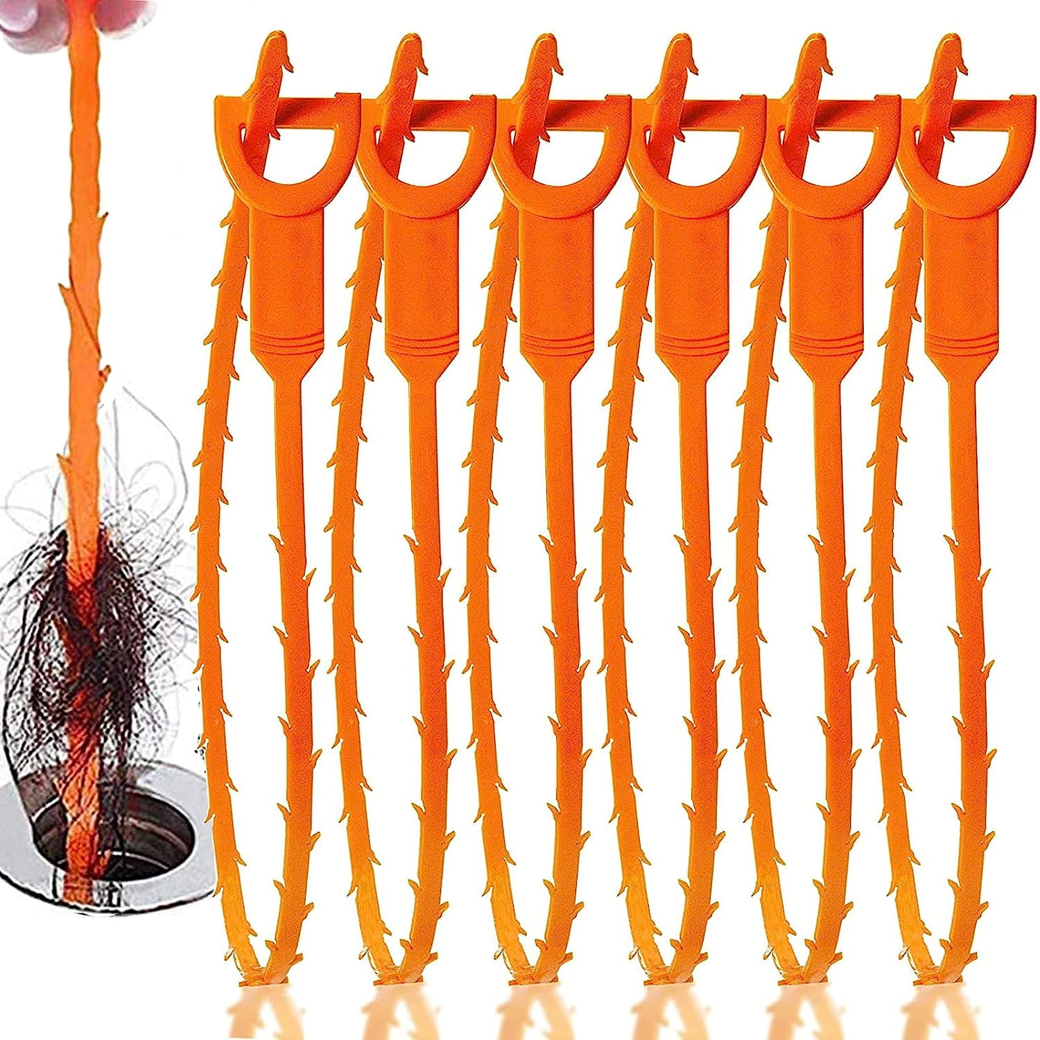 Drain Clog Remover,Hair Cleaner Tool,Auger Hair Catcher,6 Pack Tube Cleaning Tool for Toilet