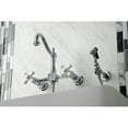 thumbnail image 4 of Kingston Brass KS1261PXBS Heritage Wall Mount Bridge Kitchen Faucet with Brass Sprayer, Polished Chrome, 4 of 5