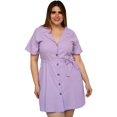 thumbnail image 1 of Vestido camisero de lino Talla extra Roman Fashion modelo 0352 lila, 1 of 6