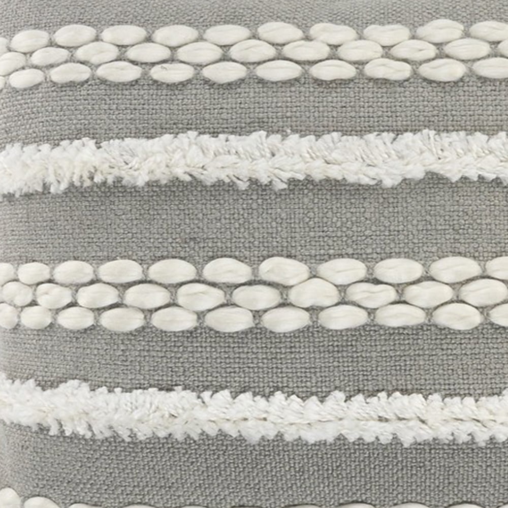 Ox Bay 20" x 20" Hand-Woven Gray/ White Geometric Resistant Polyester Pillow Cover