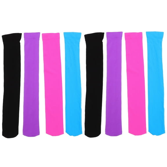 HONMEET Knee Length Black Velour Socks 4 Pairs Tube Stockings for Girls Comfortable and