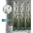 thumbnail image 2 of Waterproof Shower Curtain Stained Glass Meadow Flower Dragonfly Print Polyester Fabric Bath Curtain Home Hotel Apartment Bathroom Shower Curtain 72x72IN, 2 of 6