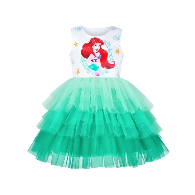 Girls Dress Tutu Skirt Mermaid Gradient Tulle Party Halloween 7 Years