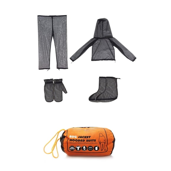 Wosthever Conjunto de ropa de poliéster para exteriores, a prueba de mosquitos, ideal para aventuras de verano, apto tanto para hombres como Escalada negro S/M