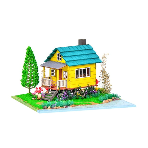 Casas de DIY para muñecas con muebles, casa pequeña hecha a mano, juguetes, casa de muñecas, juguete hecho a mano, rompecabezas de madera 3D para