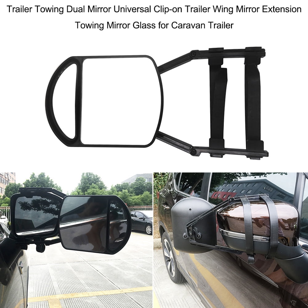 Car Trailer Tow Towing Extension Door Side Mirror Universal Wide Angle Dual View