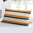 thumbnail image 5 of Orange Blue Stripe Throw Pillow Cover 20 x 26 Inch Decorative Pillow Cover Minimalist Farmhouse Stripes Lumbar Pillowcase Seasonal Rectangle Cushion Case for Couch Sofa Bed Living Room, 5 of 7