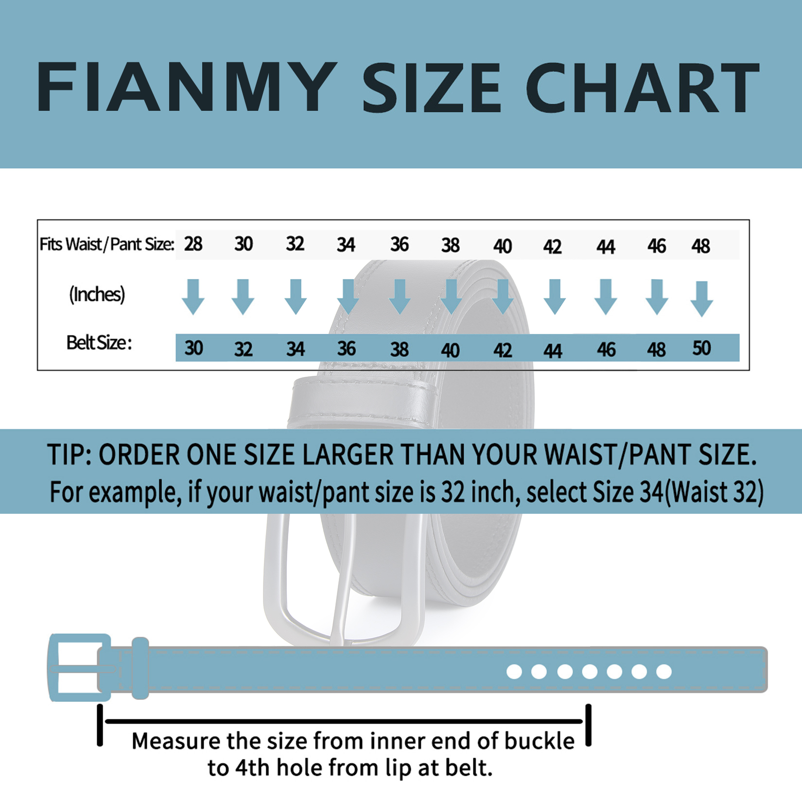 Fianmy Men's Full Grain Leather Belt photo 3