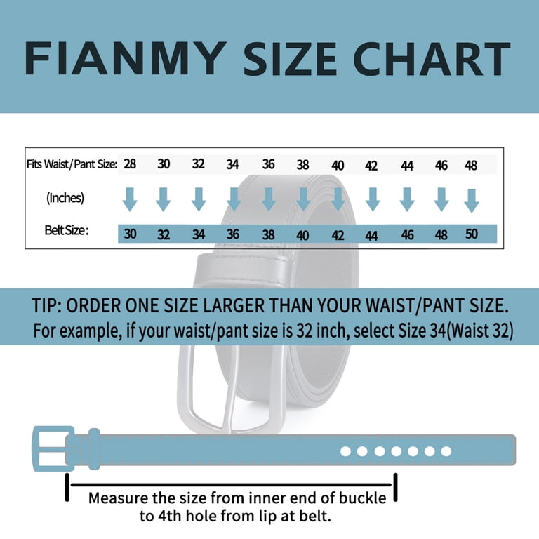 FIANMY Men's Full Grain Leather Belt, Handmade Casual photo 3