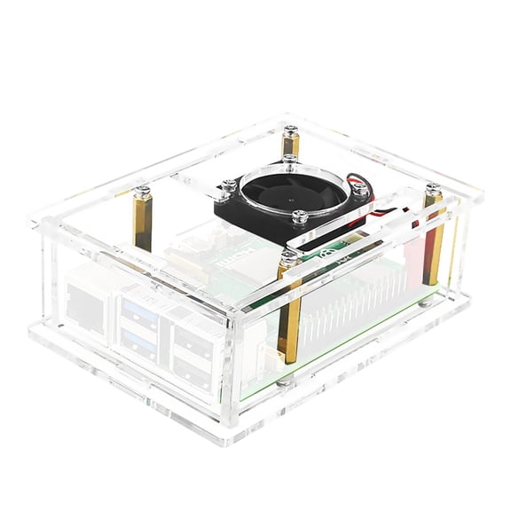 Clear Acrylic Case for Raspberry Pi 5 Ventilated Design, Easy Access for Pi Cool for Better Performance