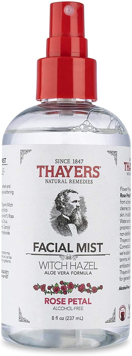 THAYERS Natural Remedies Alcohol-Free Rose Petal Witch Hazel Facial Mist Toner, 8 Ounce 2-Pack