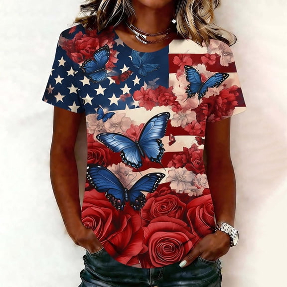 AnuYalue 250th Anniversary Plus Size Shirt Women 4th of July Blouse 1776-2026 250 Years Tops Short Sleeve Crewneck Patriotic Shirts