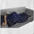 thumbnail image 6 of Constellation Soft Flannel Fleece Throw Blanket, Doodle Chalk Writing Style Zodiac Star Clusters and Sign Names, Cozy Plush for Indoor and Outdoor Use, 60" x 80", Blue Dark Blue White, by Ambesonne, 6 of 6