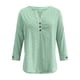 thumbnail image 2 of TaTaai Women's V Neck Button Three Quarter Sleeve Solid Color Jacquard Casual Blouses Loose Pullover Comfortable Tops for Spring Winter Daily Outfits Gift, 2 of 9