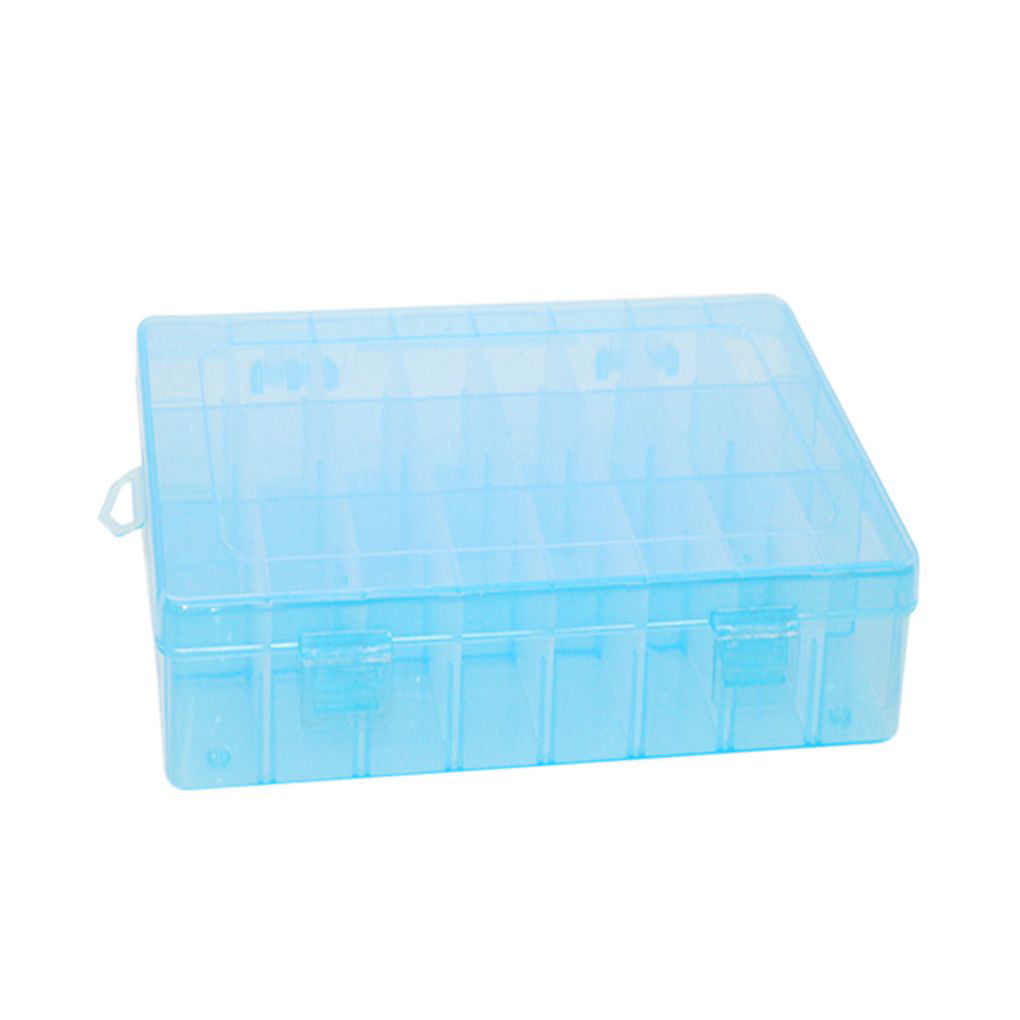 Plastic Adjustable 15/10/24 Slots Jewelry Storage Box Case Craft Organizer Bead