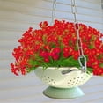 thumbnail image 4 of 24 Bundles Artificial Fake Flowers UV Resistant Plastic Plants Silk Faux Flowers for Outdoor Planters Home Indoor Outside Garden Porch Window DIY Decoration ( Red), 4 of 8