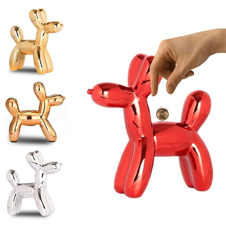 - Balloon Dog Puppy Coin Bank Money Saving Box Piggy Bank Gift Home Decor