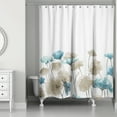 thumbnail image 2 of Creative Products Blue Beige Painted Flowers 71x74 Shower Curtain, 2 of 7