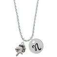 thumbnail image 1 of Delight Jewelry Silvertone Knight - Mascot Silvertone Script Initial Disc - N - Charm Necklace, 20"+3", 1 of 4