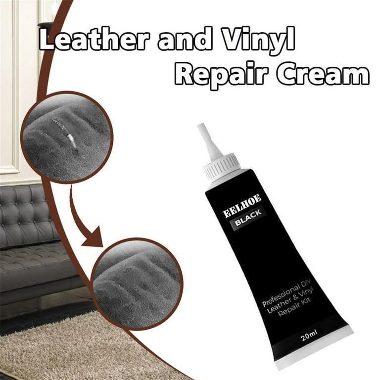 Black Leather Repair Kit for Furniture, Car Seats, Sofa, Jacket and Purse.  PU Leather Leather Repair Paint Gel. Repair Tears & Burn Holes. Provide  Color Matching Guide & Super Easy Instructions 