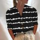 thumbnail image 1 of Fiudx Ropa de Mujer Blusa Casual de Manga Media con Cuello En V de Color Sólido con Botones Sueltos para Mujer, 1 of 5