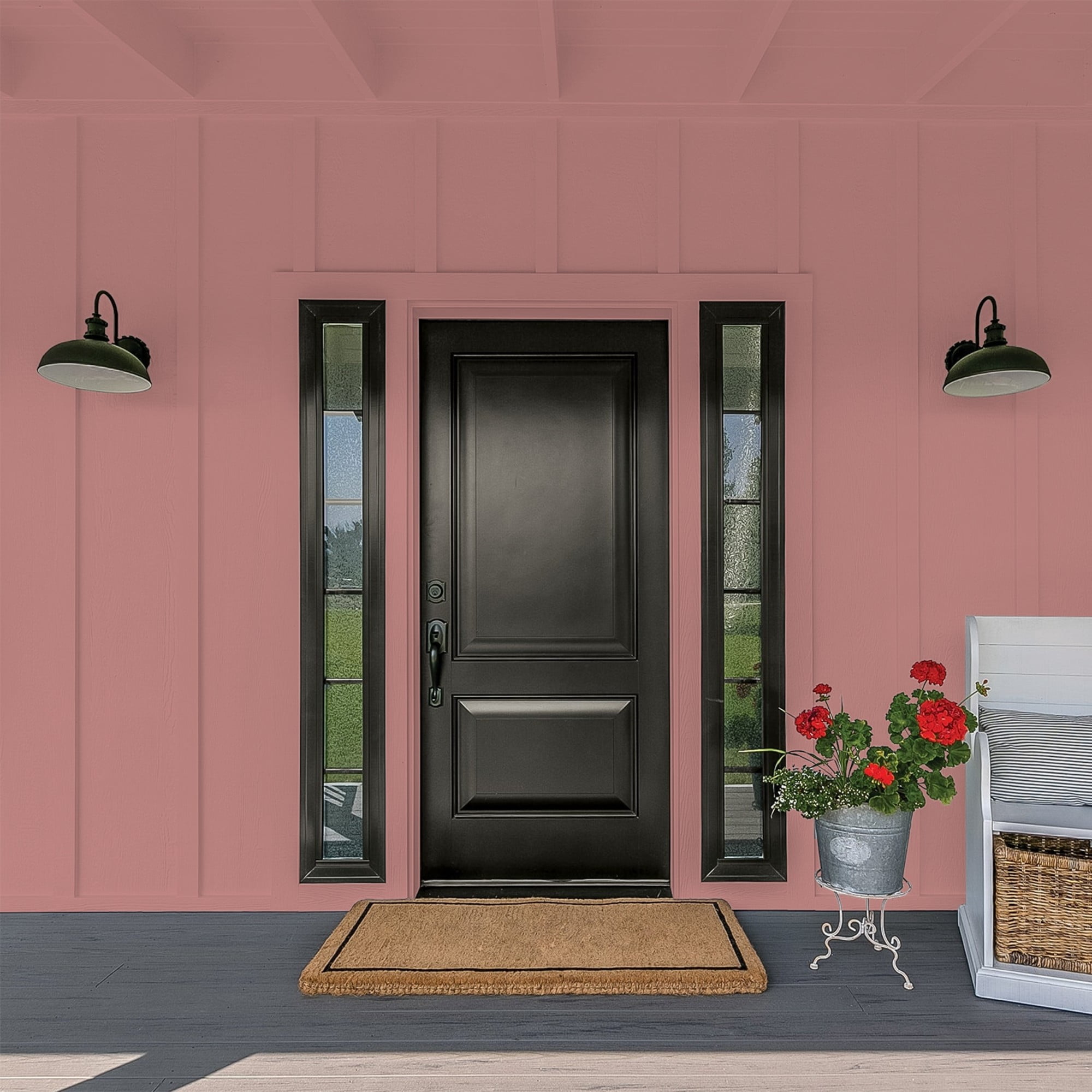 Glidden Fundamentals Cinnamon Diamonds / Rose Pink Flat Exterior Paint, 1 Gallon