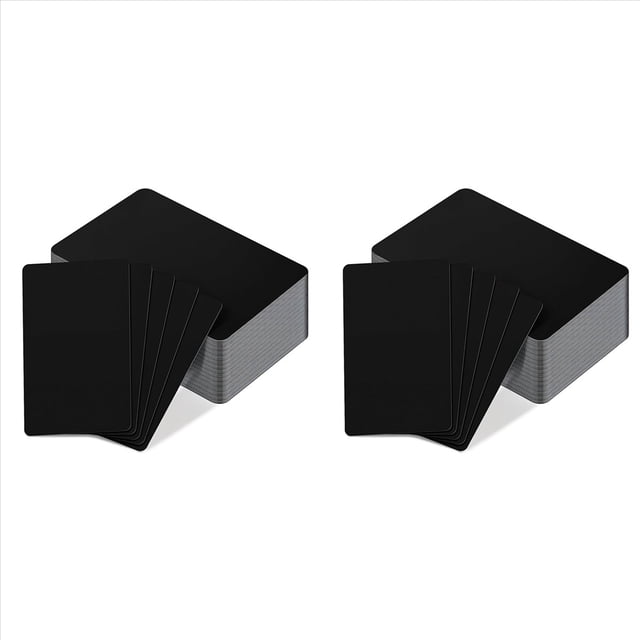 100 Tarjetas de Visita Metálicas Negras de 0,8 mm de Grosor, con Grabado , de Aluminio, para Casa y Oficina.