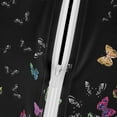 thumbnail image 3 of Women's Casual Long Sleeve Zip Front Cardigan Jacket with Vintage Heart and Floral Print for Work or Everyday Wear Black L, 3 of 5