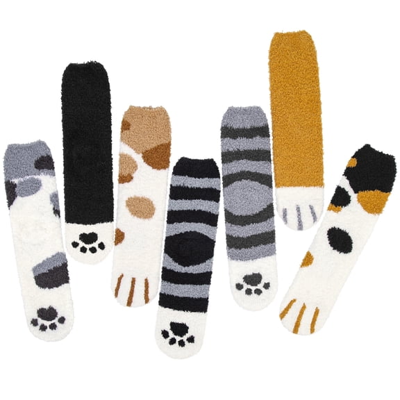 Loritta Fuzzy Fluffy Socks for Women Soft Warm Cozy Winter Socks Gifts, 7 Pairs