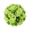 thumbnail image 3 of Ramo de bolas de flores, ramo de simulación de tela de seda, accesorio para decoración de sala de auditorio de coche, verde, 3 of 5