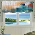 thumbnail image 3 of Oil Painting Farmhouse Short Window Curtain Valances, Colorful Modern Abstract Graffiti Art Rod Pocket Kitchen Valances for Living Room Bedroom Bathroom Cafe 42" x 18", 3 of 8