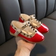 thumbnail image 2 of 2DXuixsh Chaussures de Robe pour Filles Chaussures en Cuir Princesse Fleur Talons Bas Fête Mariage Bal Chaussures Paillettes Sequins Bout Fermé Chaussures de Filles Rouges Taille 7.5, 2 of 7