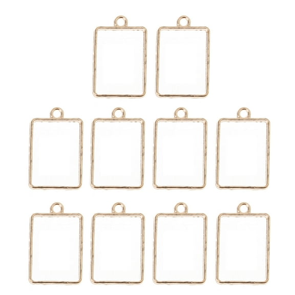 YIEMEEN 10 Pcs Pressed Flower Frame Pendant Geometric Bezels Resin Craft for DIY Jewelry