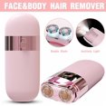 thumbnail image 2 of Depiladora facial para mujeres, depiladora impecable portátil, afeitadora eléctrica indolora para rostro, mentón, labios, bikini, brazos, axilas con luz LED, carga USB, 2 of 5