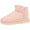 Pink, variant on Boys Girls Fleece Lined Ankle Boots Non Slip Platform Snow Winter Booties Wide Width Warm Plush Mid Calf Boots White Size 3 Big Kids