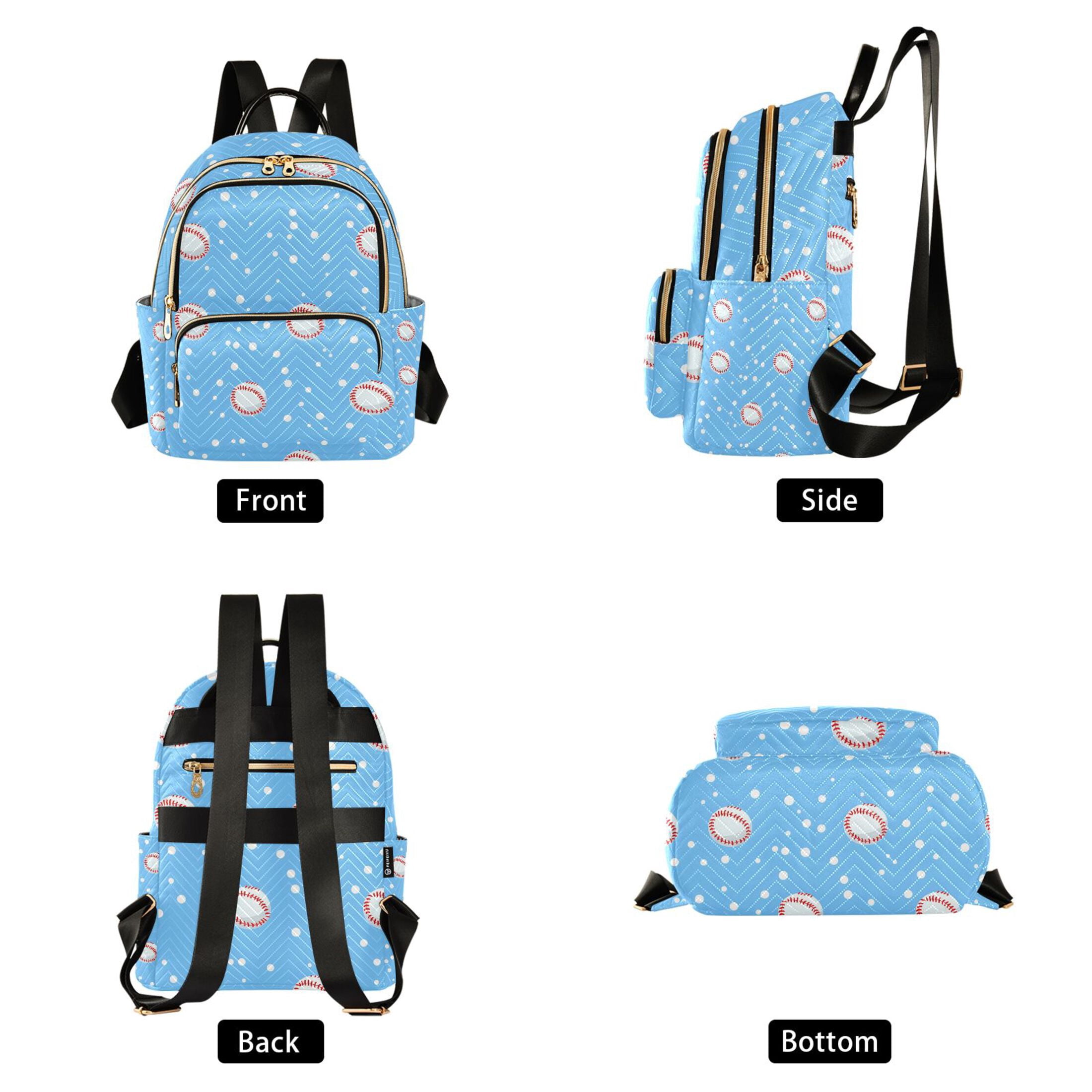 ALAZA Baseball Polka Dot Womens Travel Laptop Backpack Large Daypack Ladies Shoulder Bags S