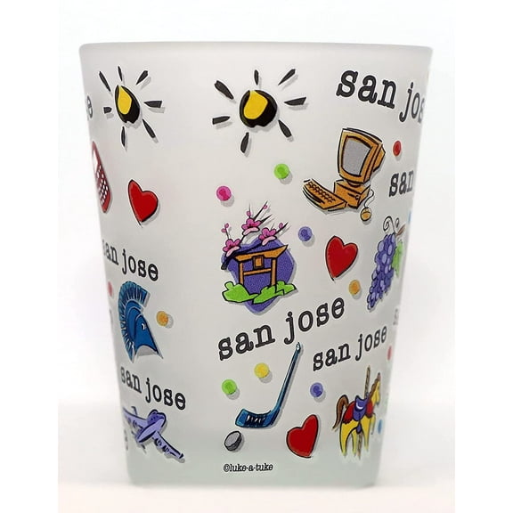 San Jose California Expressions Frosted Shot Glass
