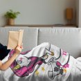 thumbnail image 3 of Unicorn Soft Flannel Fleece Throw Blanket, Graphic of Surreal Animal with Long Horn and Hare of Female Energy Print, Cozy Plush for Indoor and Outdoor Use, 60" x 80", Pink White, by Ambesonne, 3 of 5