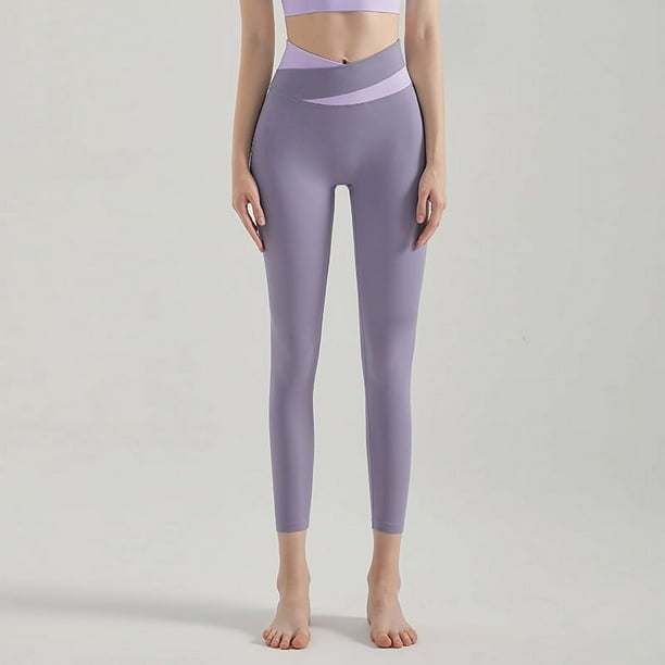 Pantalones de yoga cruzados de cintura alta para mujer, pantalones deportivos de secado rápido para adelgazar, levantamiento de caderas y abdominales, para fitness y otoño